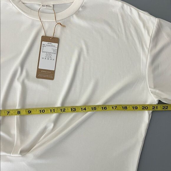 New OGL Sandwashed Crewneck Short Sleeve Tucked
Tee - White Size L - Picture 6 of 11
